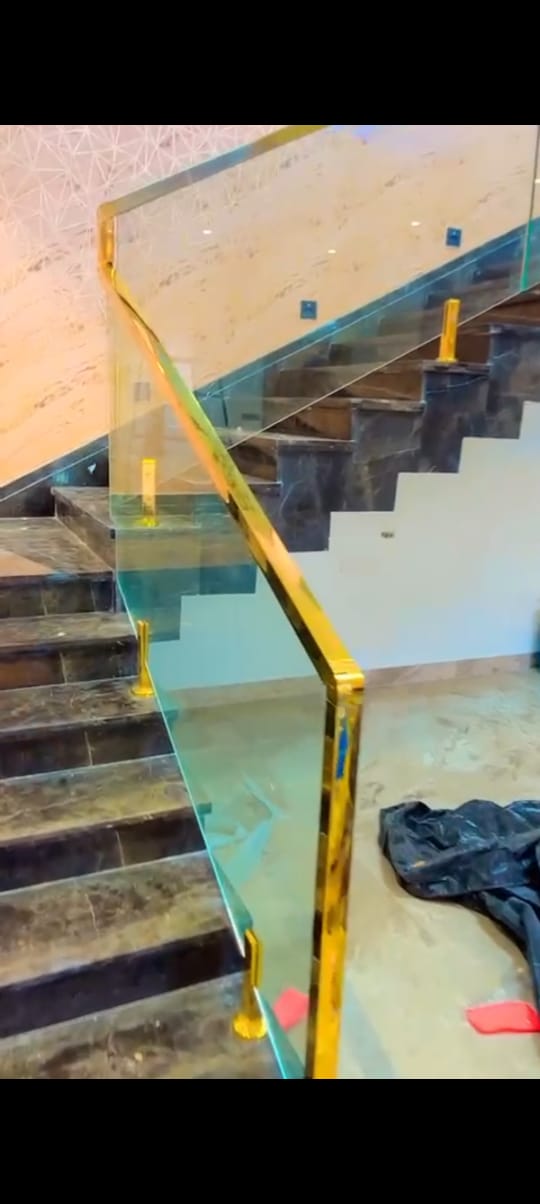 A.S Enterprises - Latest update - SS PVD Gold Mirror Railing Tuffen Glass In Bangalore