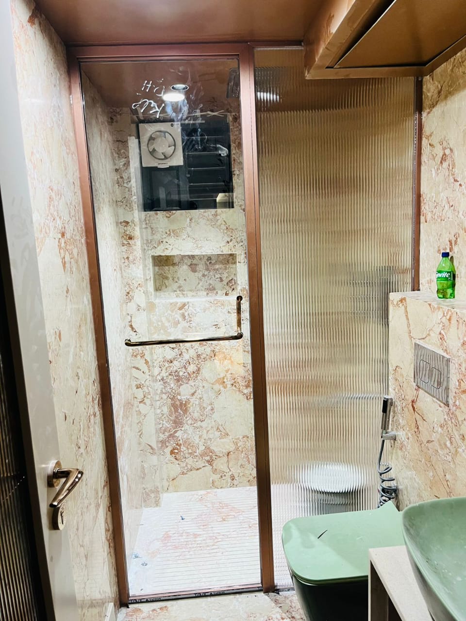 A.S Enterprises - Latest update - Shower Cubical Rose Gold Outer Frame Fluted Glass In Bangalore