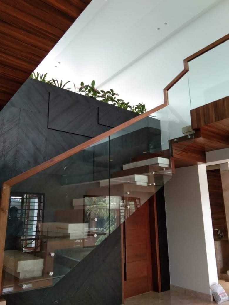 A.S Enterprises - Latest update - Side Mounted Glass Railing Wood Top In Bangalore