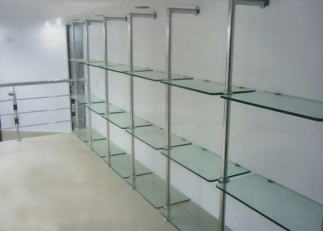 A.S Enterprises - Latest update - Glass Shelf With SS Pipe Manufacturers In Bangalore